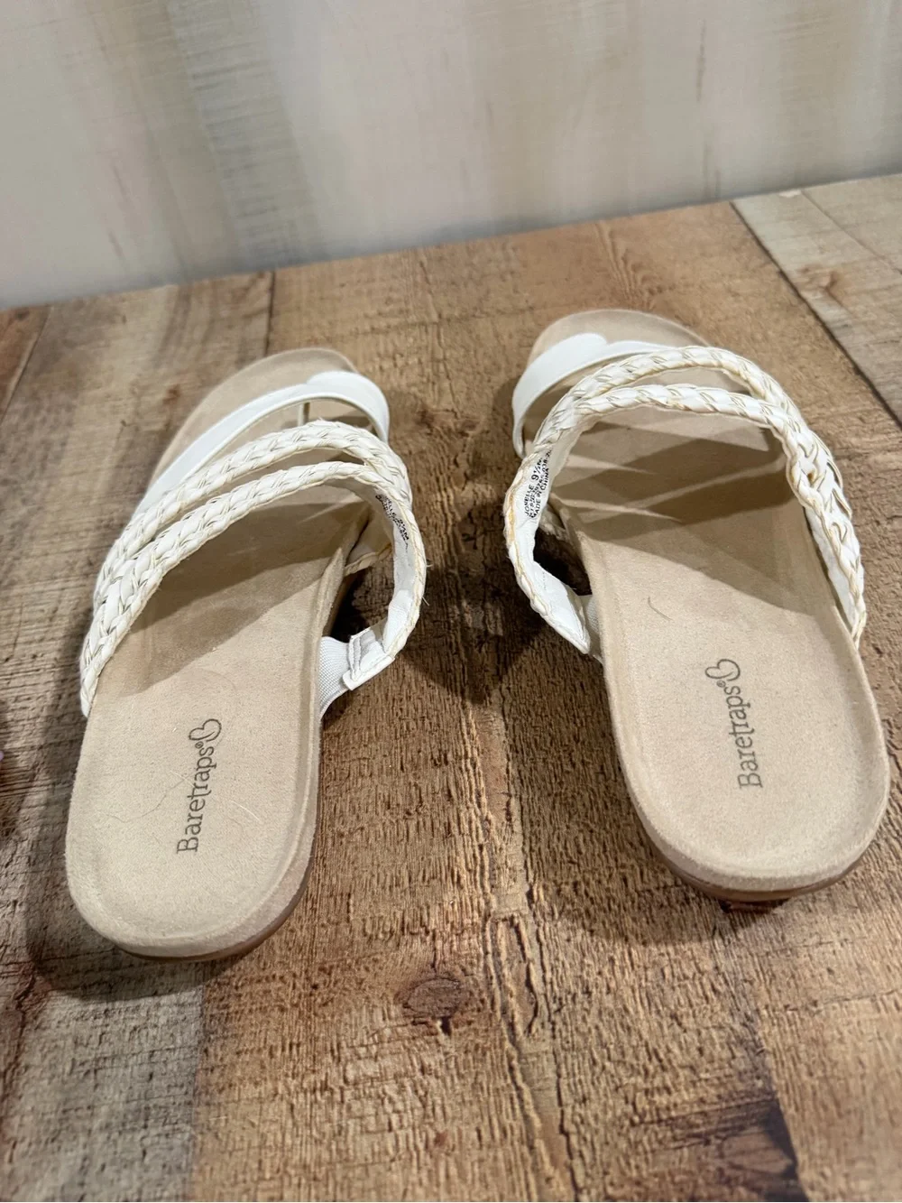 BareTraps Off-White Braided Slide Sandals Size 9.5 - Picture 3 of 8